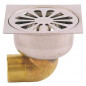 Chrome plated brass yard drain: D.38, horizontal