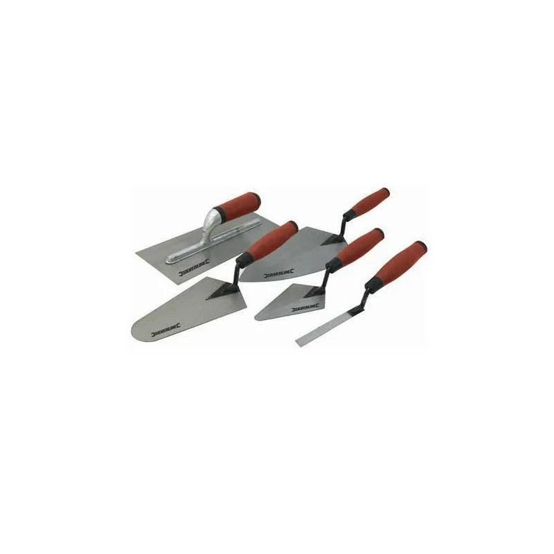 Set of 5 trowels with rubberized handle