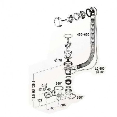 Automatic drain short cable A.M - 0203577