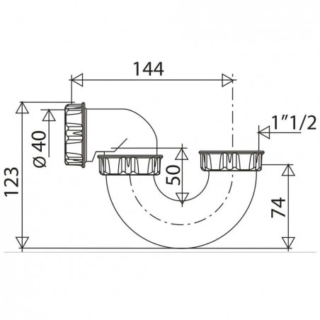 Siphon baignoire PVC tube orientable diamètre 40 valentin