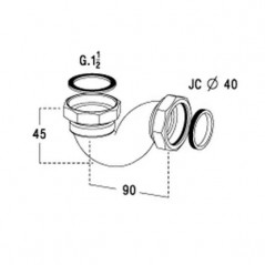 V" siphon 40x49 - 0505013