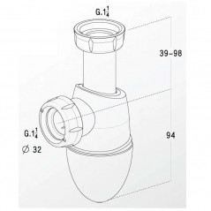 Easyphon adjustable washbasin trap - 0201282