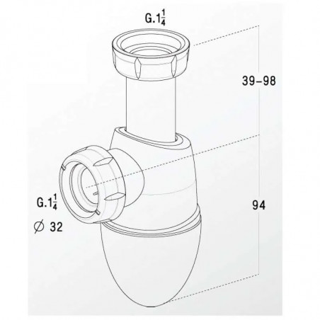 Trampa de lavabo ajustable Easyphon - 0201282