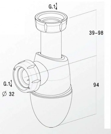 Trampa de lavabo ajustable Easyphon - 0201283