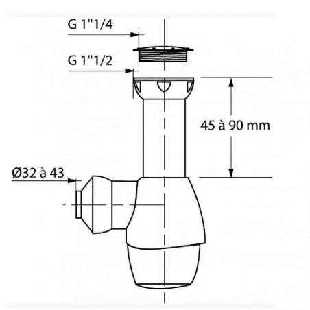 Sifone universale per lavabo