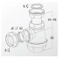 Einstellbarer Bidet-Siphon mit kurzem, abnehmbarem Sockel - 0201002