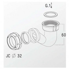 Sifone per bidet "V" 33x42 - 0201015