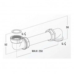 Back outlet for chrome-plated washbasin trap - 0201248