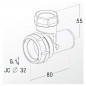 Soupape anti vide D.32, 33x42 pour siphon lavabo chromé, 0201186