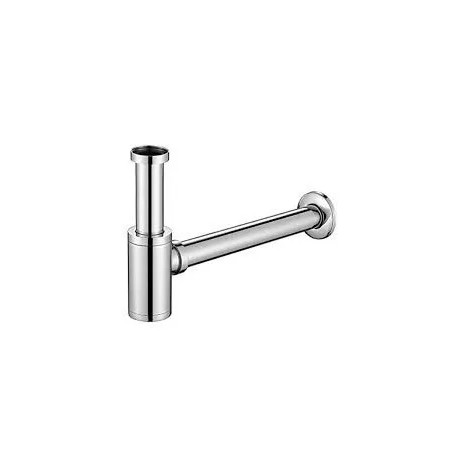 Design washbasin trap, chrome-plated brass