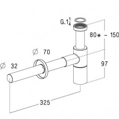 Sifone regolabile per lavabo "Designe" - 0501080