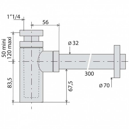 Waschbeckensiphon "Cylindrik" Valentin