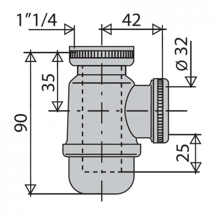 Siphon lavabo 310 nickel mât JC32