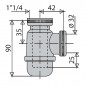 Siphon lavabo 310 nickel mât JC32