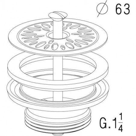 D.60 curved strainer for urinal - 0201100