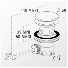 Scarico automatico per lavabo PVC - 0201005