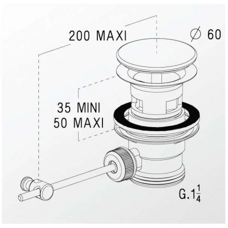 Automatic washbasin drain PVC - 0201005