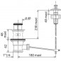 Standard PVC washbasin drain with pull cord