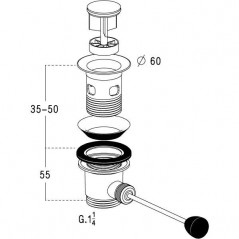 Scarico manuale per lavabo - 0501044