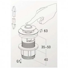 Scarico manuale in ottone Clic-Clac cromo - 0501074