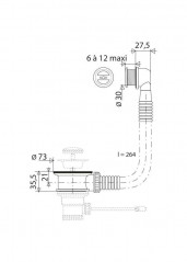 Basin waste with round overflow D.37 mm chrome