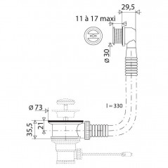 Bung spacer D.30 mm for tank thickness 11 to 17mm