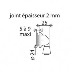 Spundlochzwischenstück D.25 mm Zierleiste 16 mm