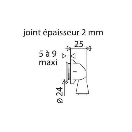 Espaciador de tapón D.25 mm con tapa de tapón de 16 mm