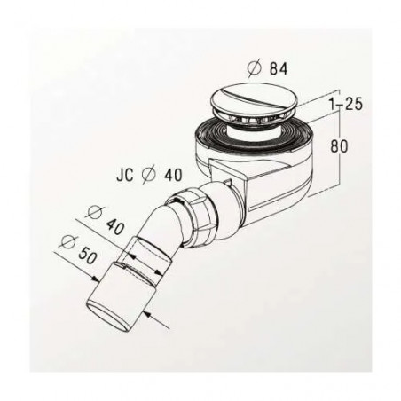 horizontaler Abfluss Turboflow zum Schrauben oder Kleben D.60 - 0205243