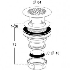 Tornillo vertical de PVC o tapón de pegamento - 0205049