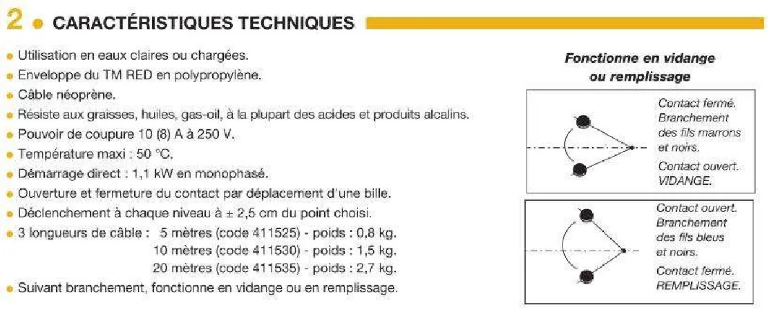 Régulateur niveau TM Red 5m