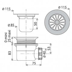 Tapón horizontal ordinario atornillado o pegado para el receptor D.90