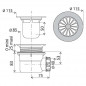 Ordinary horizontal drain to be screwed or glued for tray D.90