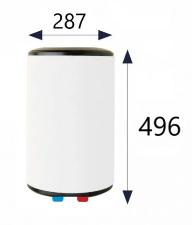 Chauffe-eau électrique 15L étroit sur évier 2000W, D.28.7, H.49.6