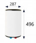 Chauffe-eau électrique 15L étroit sur évier 2000W, D.28.7, H.49.6