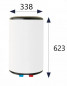 Chauffe-eau électrique 30L étroit sur évier 2000W, D.33.8 H.62.3