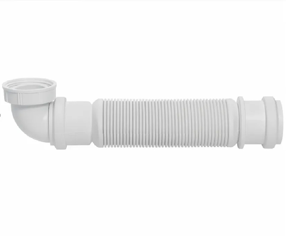 Siphon évier souple ultra-plat, gain de place, 40x49, PVC 40 mm