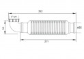 Siphon évier souple ultra-plat, gain de place, 40x49, PVC 40 mm