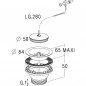 Stoneware sink drain PVC with plug - 0204004