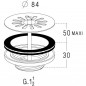 Bonde laiton pour évier grès et synthèse perçage 60 mm, diamètre 84 mm