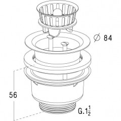 Drain with manual basket without overflow D.60mm - 0204120