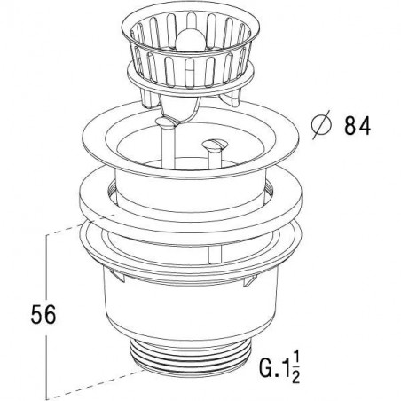 Drain with manual basket without overflow D.60mm - 0204120