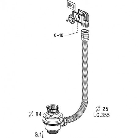 Drain with manual basket and overflow D.60mm - 0204121