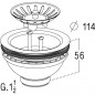 Sink drain PVC with plug - 0204122