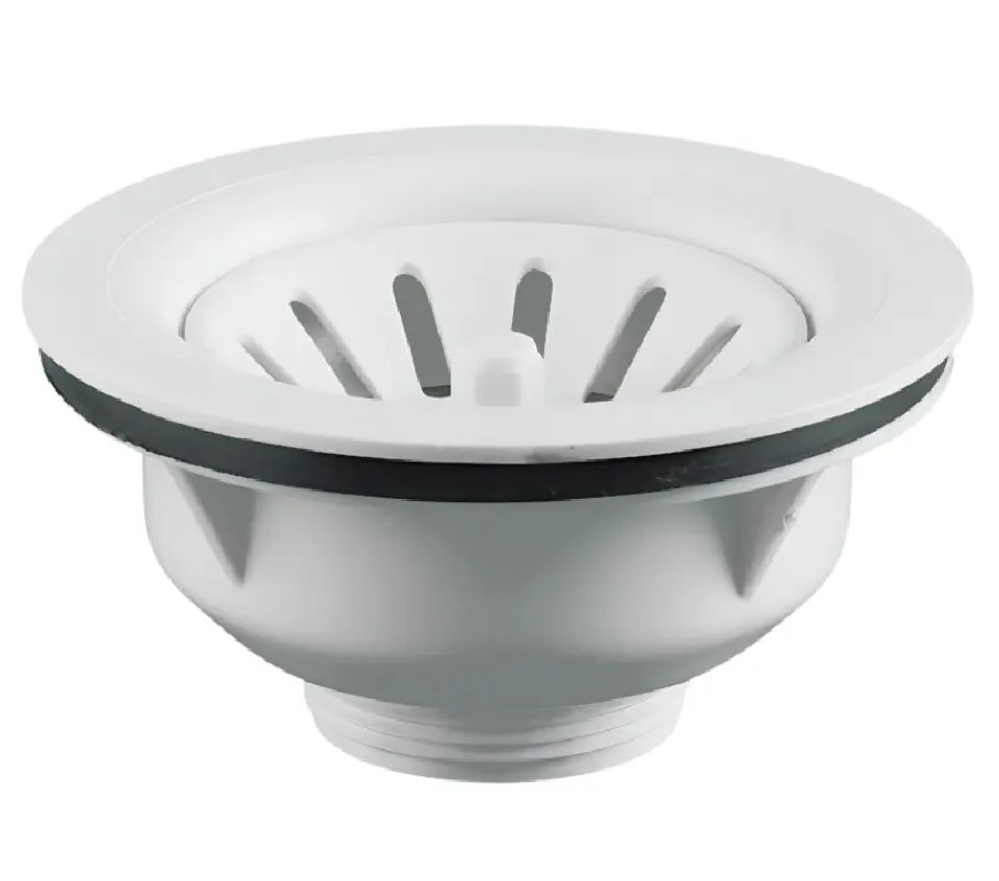  Valentin manual basket strainer without overflow (H55) white