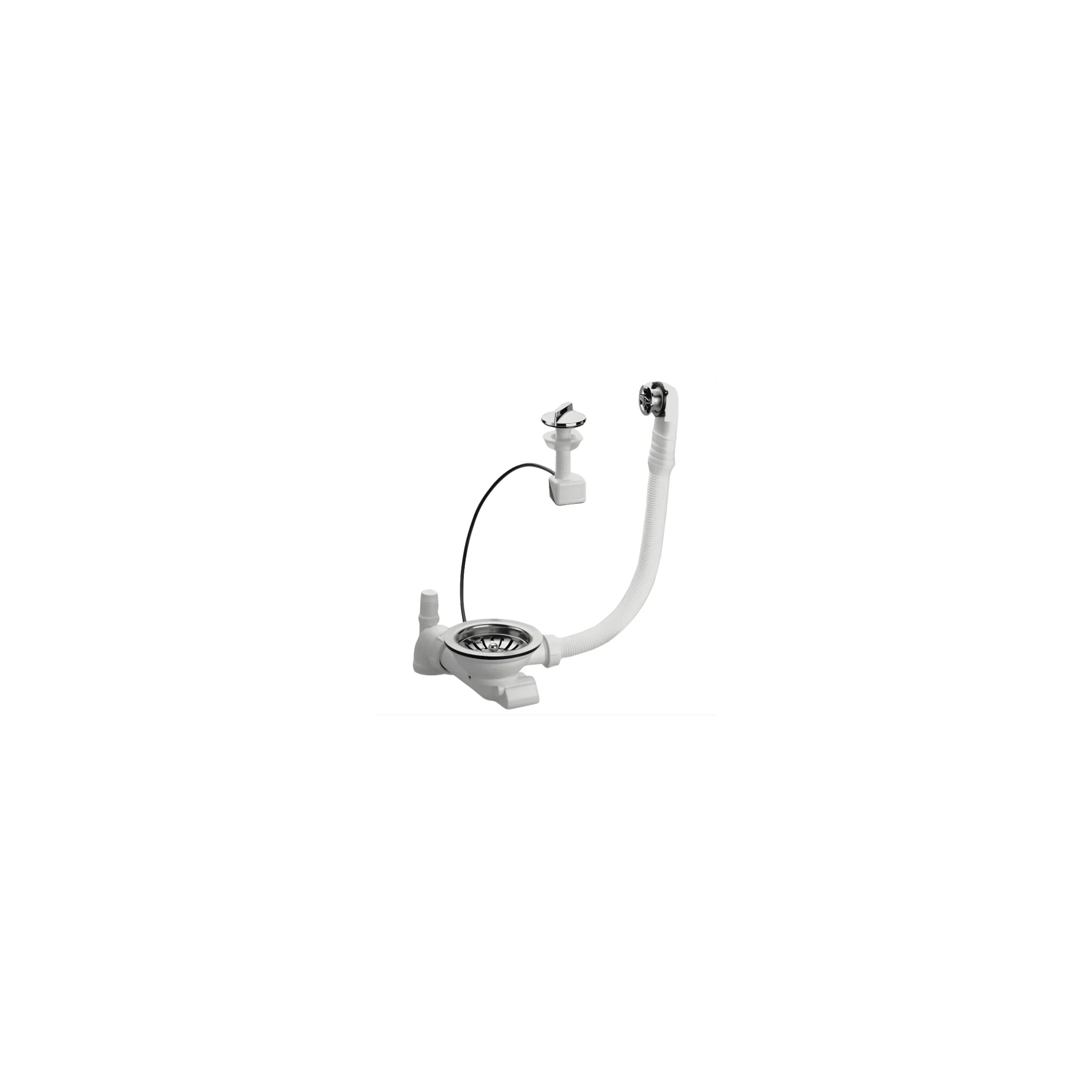 Chrome automatic basket drain a/too full for single sink SAS-0204118