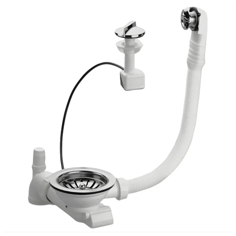 Basurero automático cromado de residuos a/too lleno f/fregadero 1 lavabo SAS-0204118