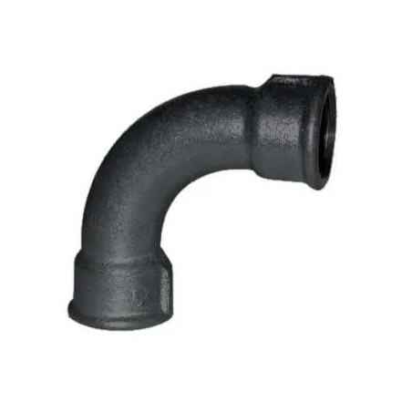 Malleable elbow 90°, 12x17, double female black large radius