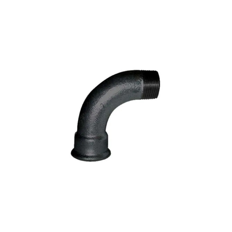 Malleable elbow 90°, 12x17, male female black large radius