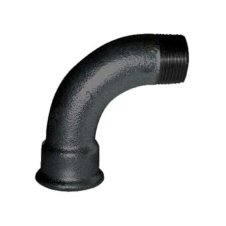 Malleable elbow 90°, 12x17, male female black large radius